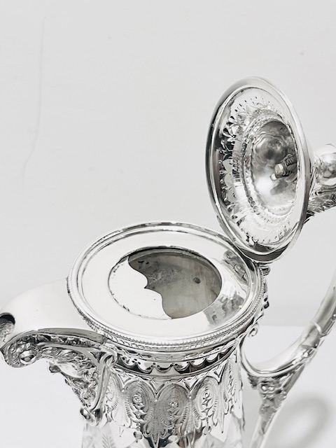 Elaborate Antique Silver Plated and Glass Claret Jug