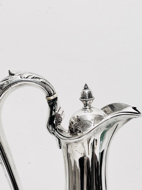 Handsome Antique Silver Plated Claret Jug with Acorn Finial