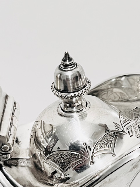 Handsome Antique Silver Plated Claret Jug with Acorn Finial