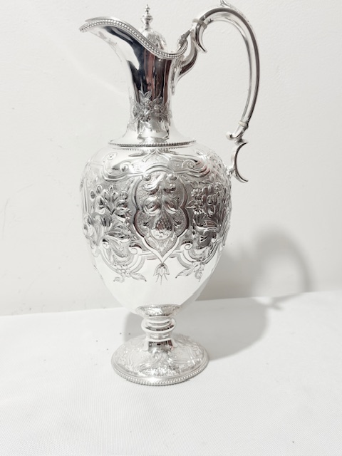 Antique Slender Neck Silver Plated Claret Jug (c.1880)