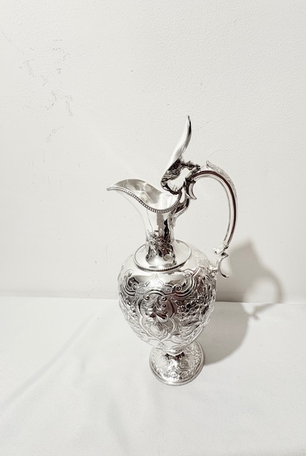 Antique Slender Neck Silver Plated Claret Jug Antique Slender Neck Silver Plated Claret Jug