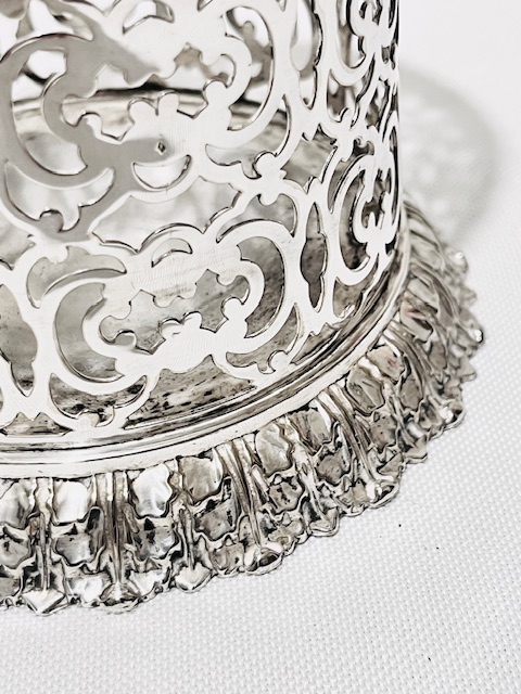 Antique Silver Plated Wine Bottle Coaster Sleeve