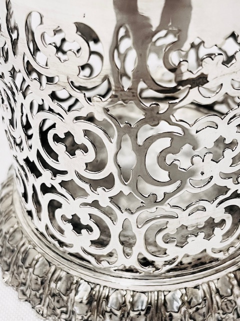 Antique Silver Plated Wine Bottle Coaster Sleeve
