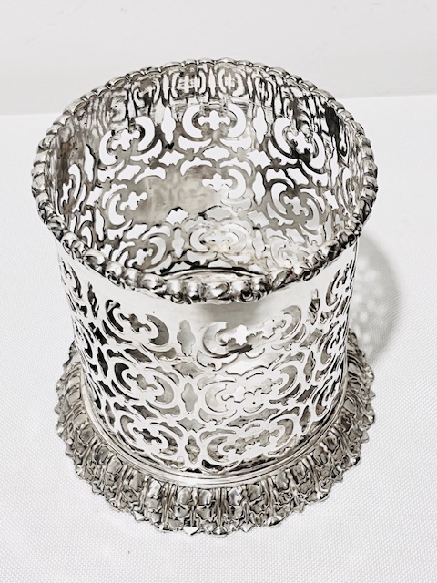 Antique Silver Plated Wine Bottle Coaster Sleeve