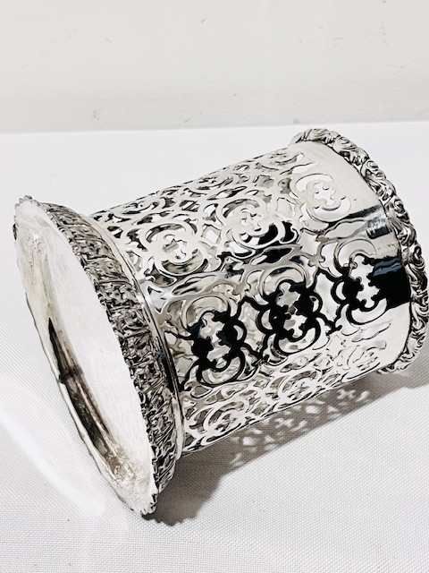 Antique Silver Plated Wine Bottle Coaster Sleeve