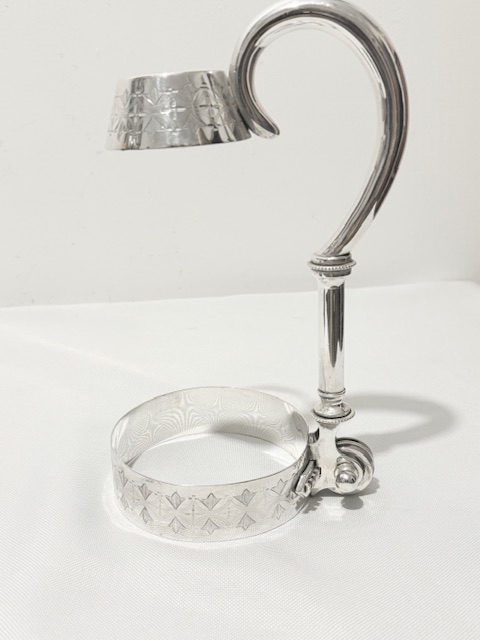 Silver Plated Champagne Bottle Holder Engraved with a Geometric Design Silver Plated Champagne Bottle Holder Engraved with a Geometric Design