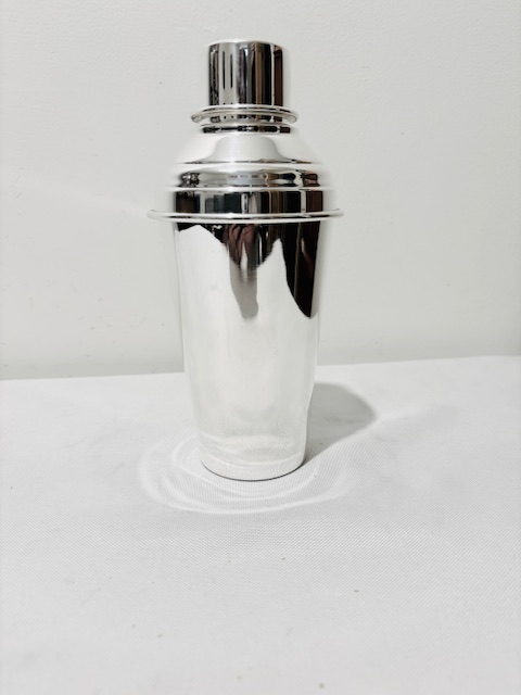 Vintage Silver Plated Cocktail Shaker with Simple Conical Lid