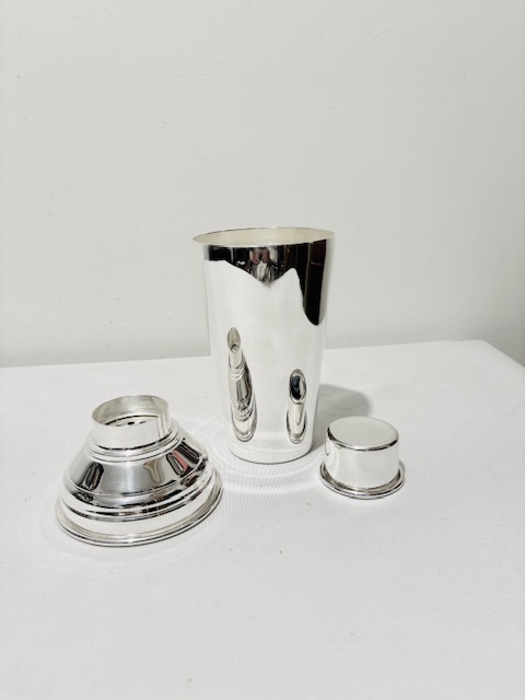 Vintage Silver Plated Cocktail Shaker with Simple Conical Lid