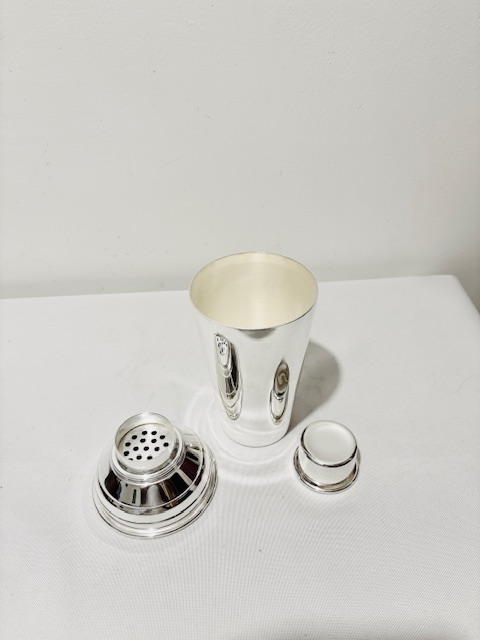 Vintage Silver Plated Cocktail Shaker with Simple Conical Lid