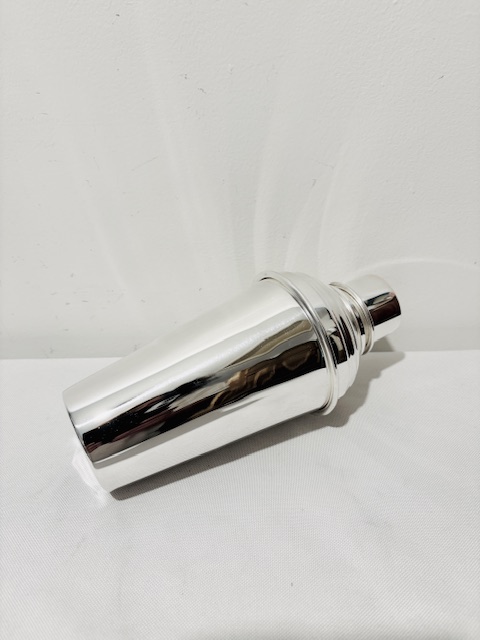 Vintage Silver Plated Cocktail Shaker with Simple Conical Lid