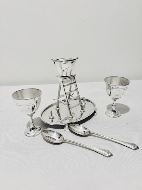 Victorian Novelty Antique Silver Plated Egg Cruet