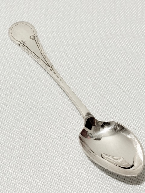 Boxed Antique Silver Plated Set of Six Teaspoons and Sugar Tongs