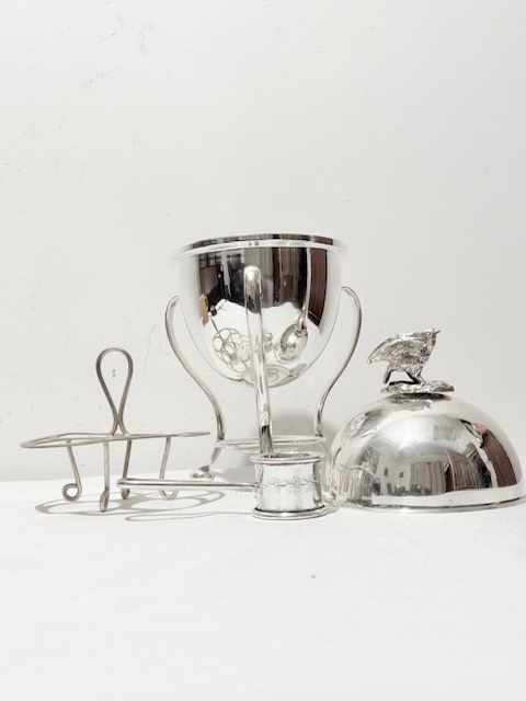 Antique Silver Plated Egg Boiler with Egg Shaped Body Antique Silver Plated Egg Boiler with Egg Shaped Body