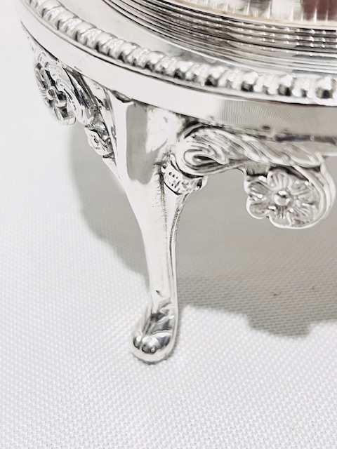 Vintage Silver Plated Rollover Top Butter or Caviar Dish