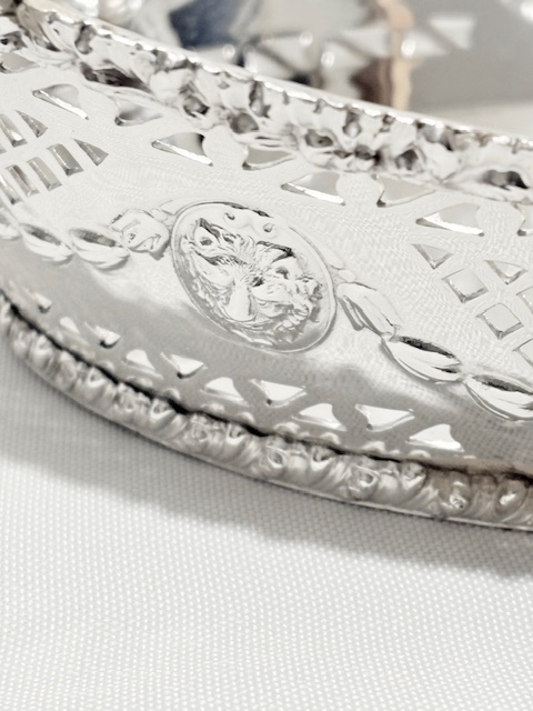 Antique Silver Plated Bread Roll Dish in a Boat Shape