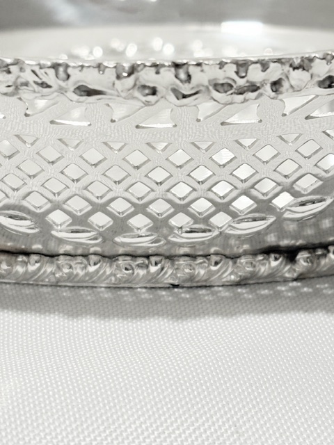 Antique Silver Plated Bread Roll Dish in a Boat Shape