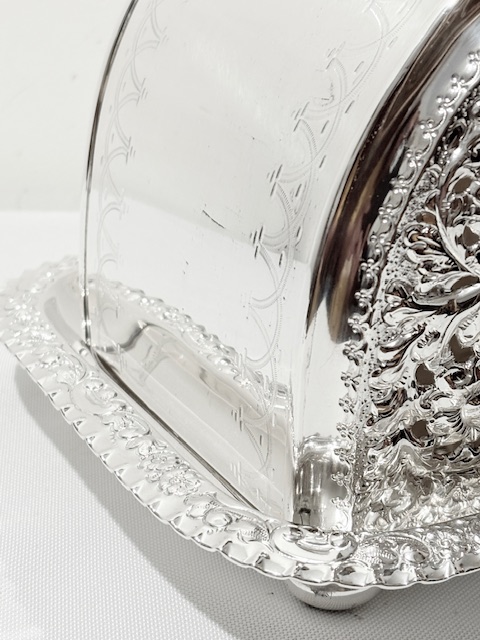 Antique Silver Plated Cheese Dish with Dome Lid