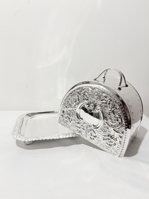 Antique Silver Plated Cheese Dish with Dome Lid