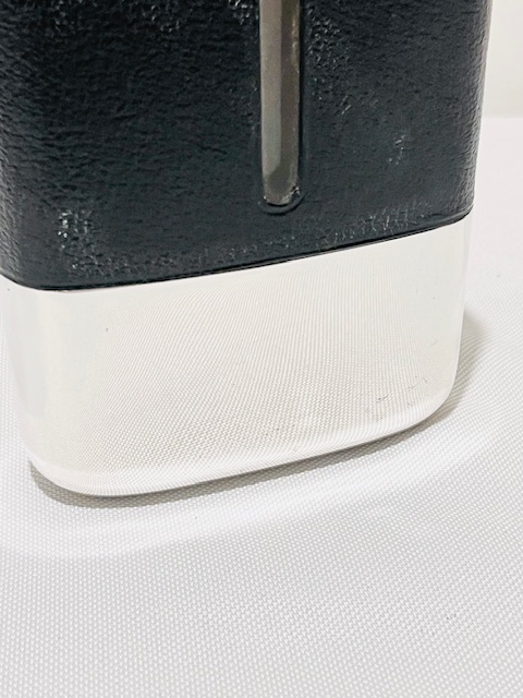 Antique Silver Plated and Leather Bound Hip Flask