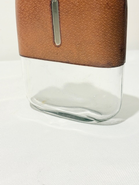 Antique Silver Plated and Cut Hide Hip Flask Antique Silver Plated and Cut Hide Hip Flask