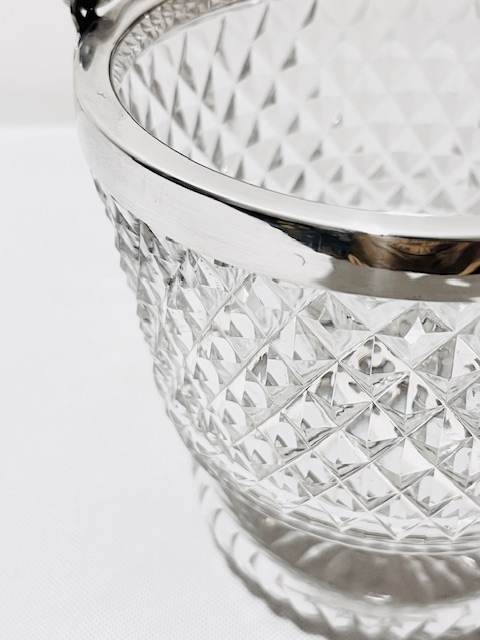 Handsome Antique Silver Plated and Glass Ice Pail Handsome Antique Silver Plated and Glass Ice Pail