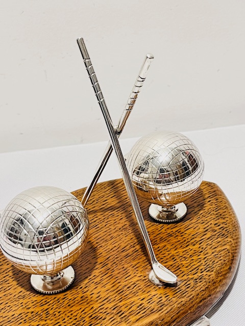Antique Silver Plated and Oak Novelty Ink Stand