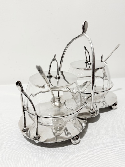 Novelty Antique Silver Plated Double Jam Sauce or Preserve Dish