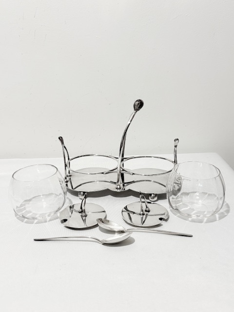 Novelty Antique Silver Plated Double Jam Sauce or Preserve Dish