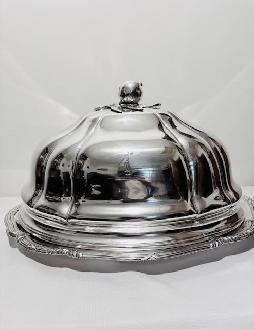 Old Sheffield Plate Meat Dome Cover with Original Meat Flat Base