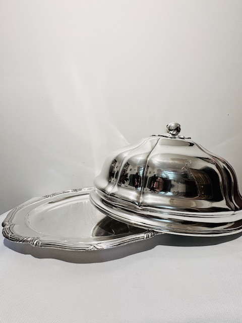 Old Sheffield Plate Meat Dome Cover with Original Meat Flat Base