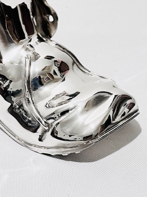 Novelty Antique Silver Plated Spoon Warmer Modelled as a Shoe Novelty Antique Silver Plated Spoon Warmer Modelled as a Shoe