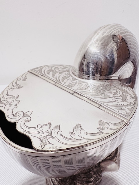 Shell Shaped Antique Silver Plated Spoon Warmer
