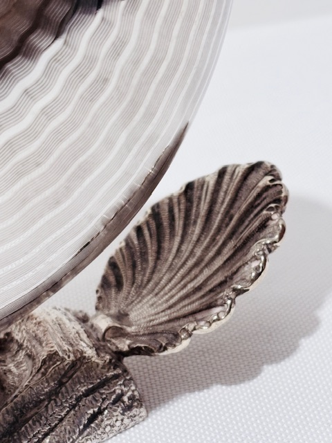 Shell Shaped Antique Silver Plated Spoon Warmer