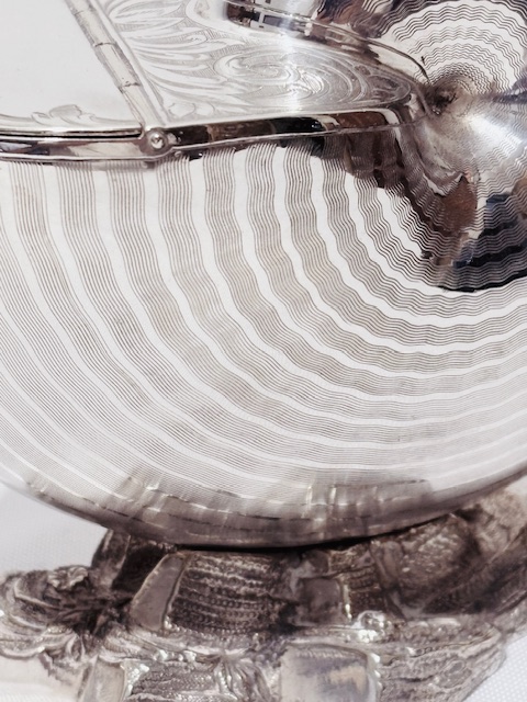 Shell Shaped Antique Silver Plated Spoon Warmer