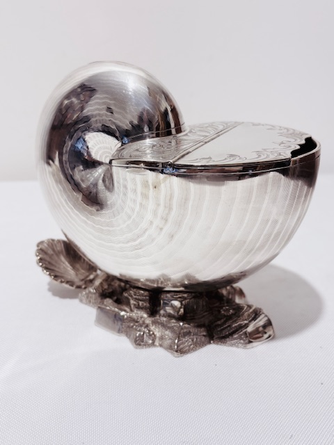 Shell Shaped Antique Silver Plated Spoon Warmer