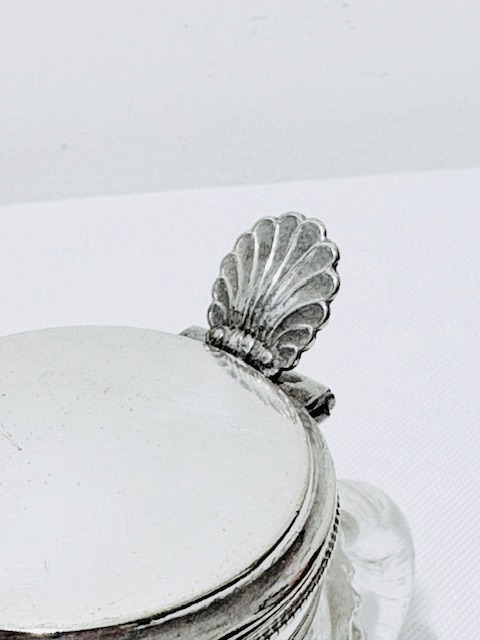Antique Silver Plated and Cut Glass Mustard Pot
