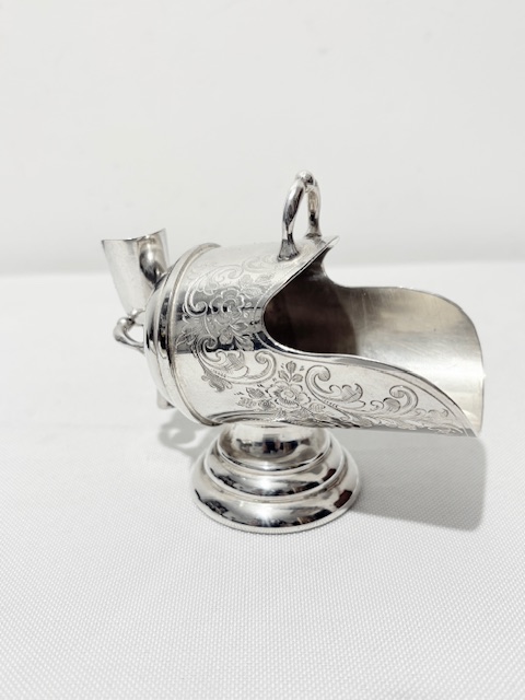 Miniature Antique Silver Plated Sugar Scuttle