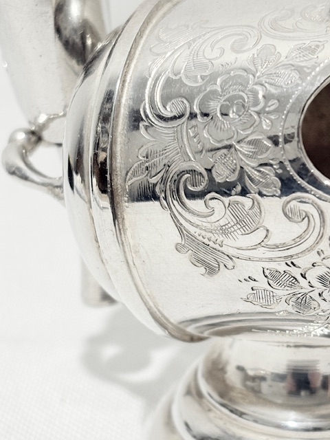 Miniature Antique Silver Plated Sugar Scuttle