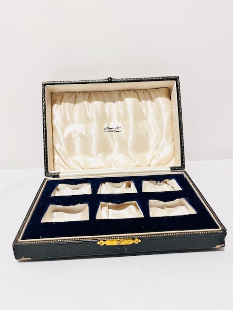 Set of Six Crystal Napkin Rings in Their Original Box
