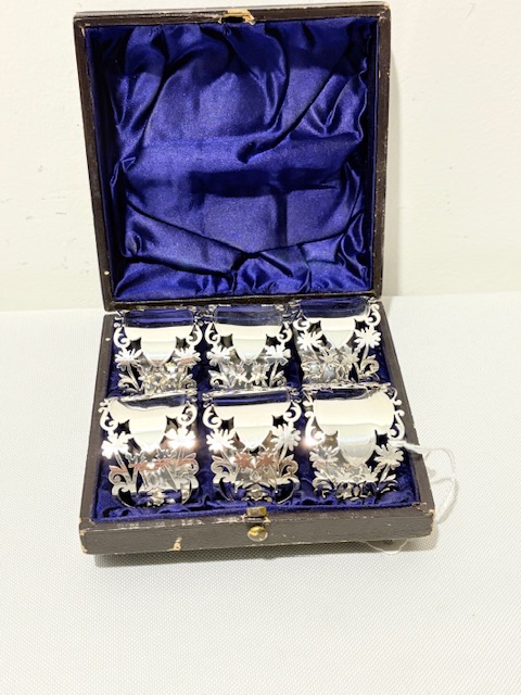 Stylish Set of Six Antique Silver Plated Napkin Rings