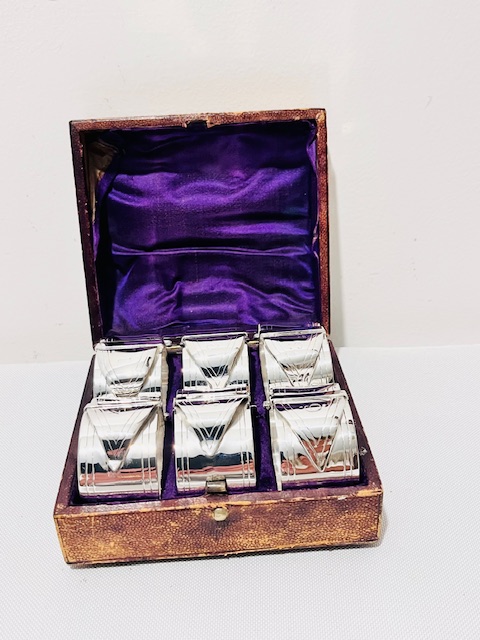 Set of Novelty Antique Silver Plated Numbered Napkin Rings