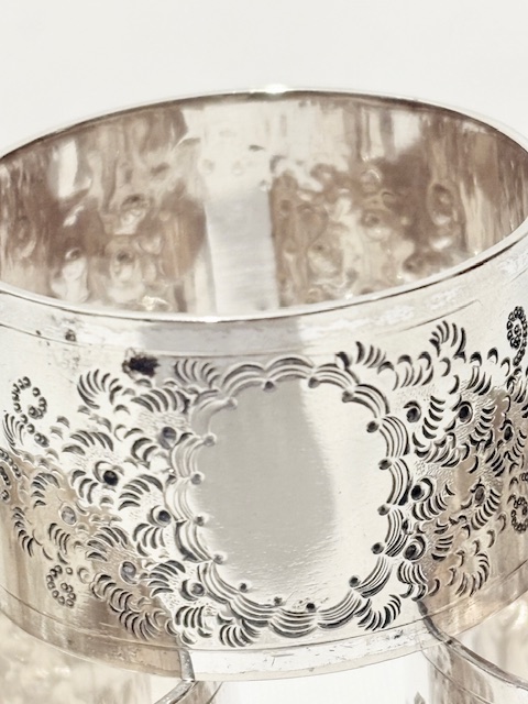 Six Boxed Antique Silver Plated Napkin Rings