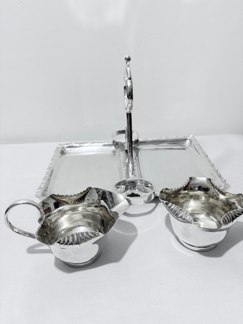 Antique Silver Plated Rectangular Strawberry Set