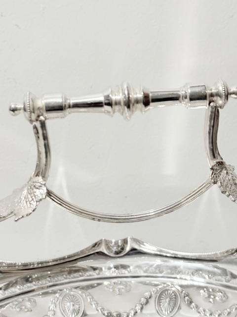 Antique Oval Silver Plated Grapes Serving Basket Antique Oval Silver Plated Grapes Serving Basket