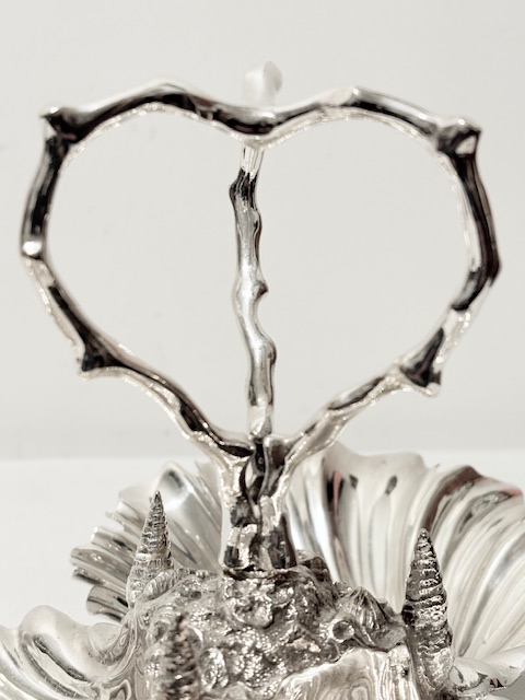 Antique Silver Plated Rotating Triple Shell Dish Antique Silver Plated Rotating Triple Shell Dish