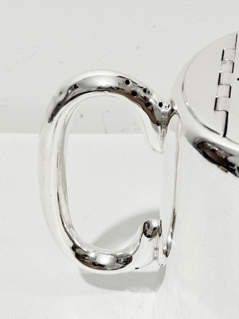 Antique Silver Plated Hotel Teapot with Flat Flush Hinge