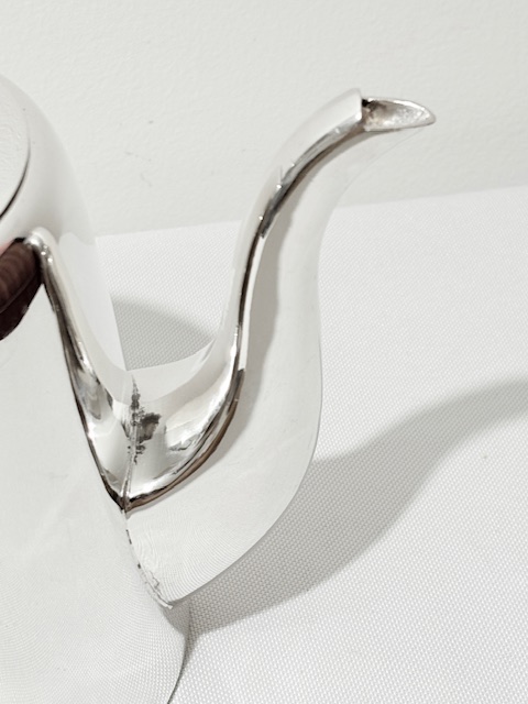 Antique Silver Plated Hotel Teapot with Flat Flush Hinge