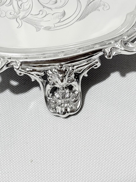 Antique Silver Plated Salver with British Makers Mark Antique Silver Plated Salver with British Makers Mark