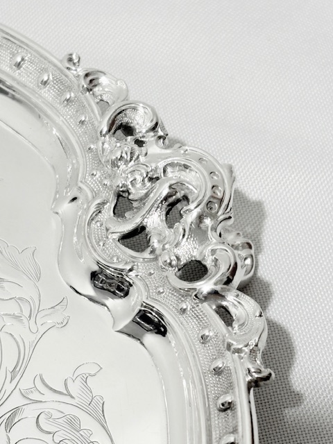 Antique Silver Plated Salver with British Makers Mark Antique Silver Plated Salver with British Makers Mark