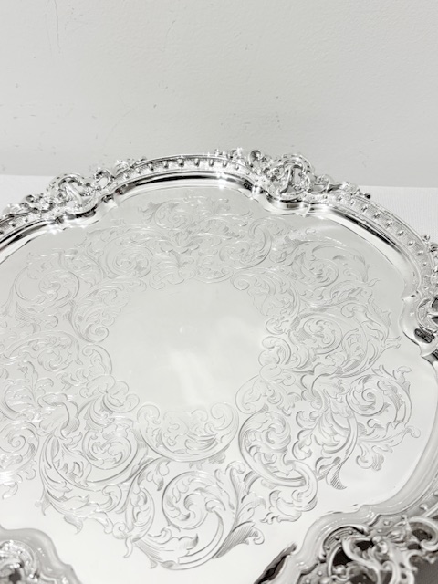 Antique Silver Plated Salver with British Makers Mark Antique Silver Plated Salver with British Makers Mark
